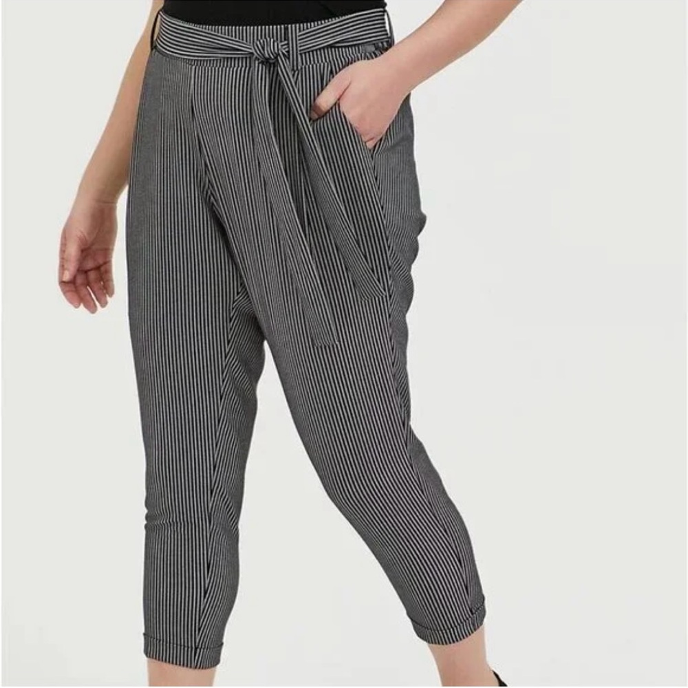 Torrid Black and White Striped Crepe Pants